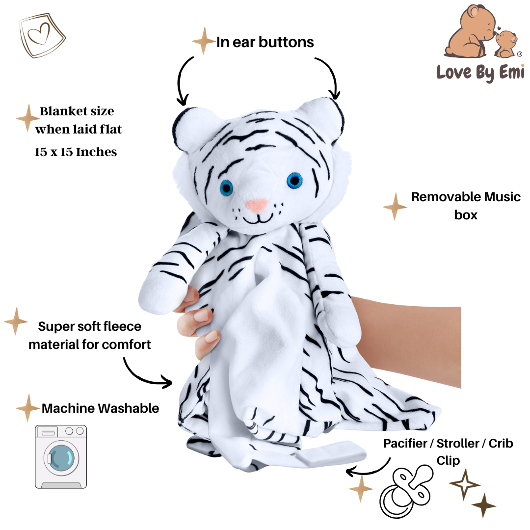 Love by Emi - White Noise & Lullaby Comforter with custom embroidery