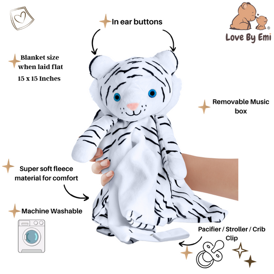 Love by Emi - White Noise & Lullaby Comforter with custom embroidery