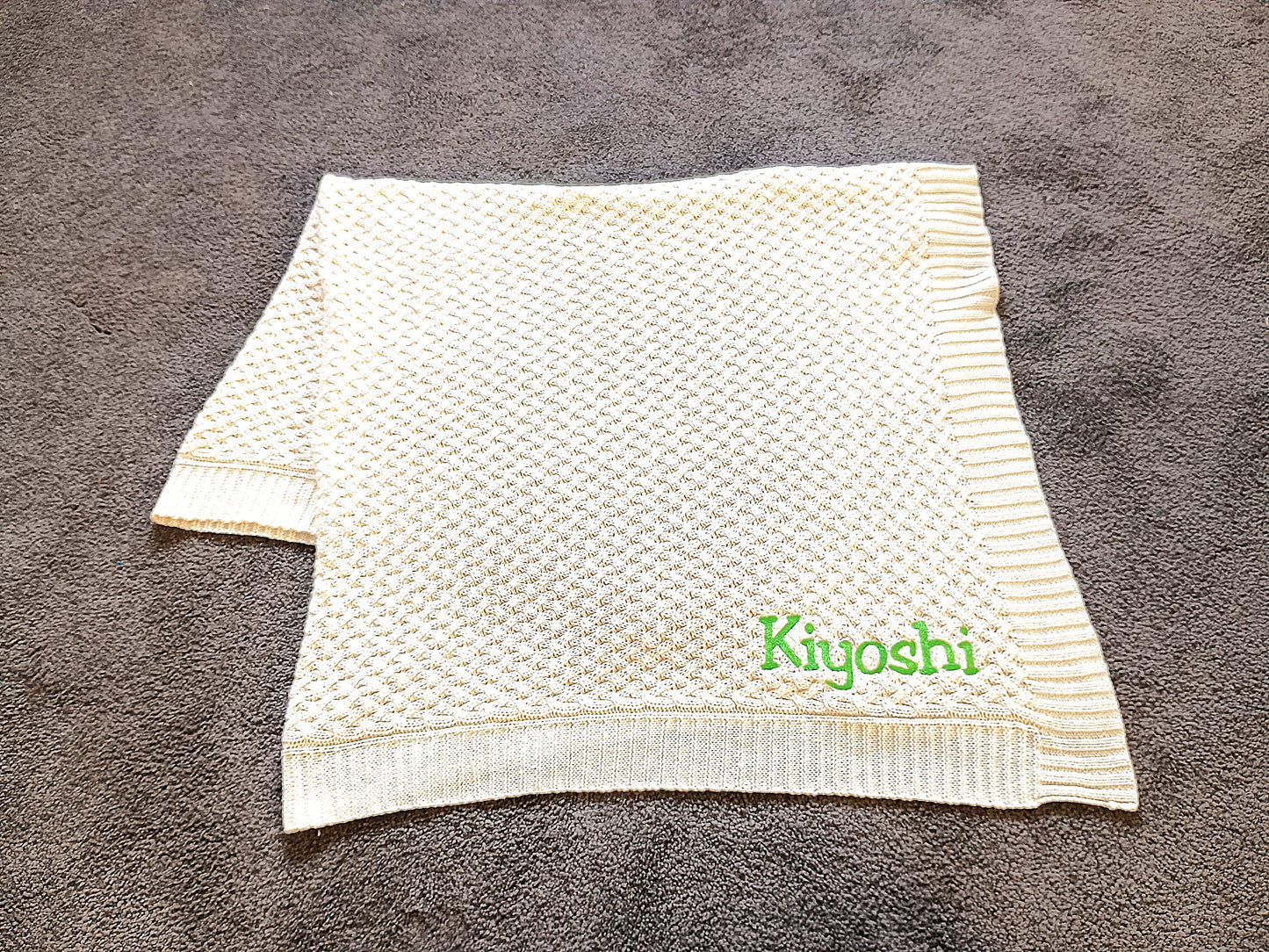 Snuggle Hunny Organic Baby Blanket with name embroided