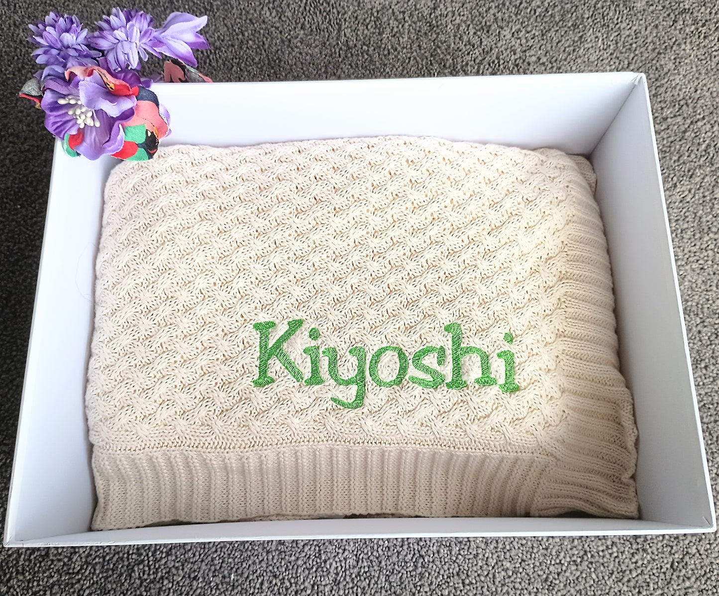 Snuggle Hunny Organic Baby Blanket with name embroided