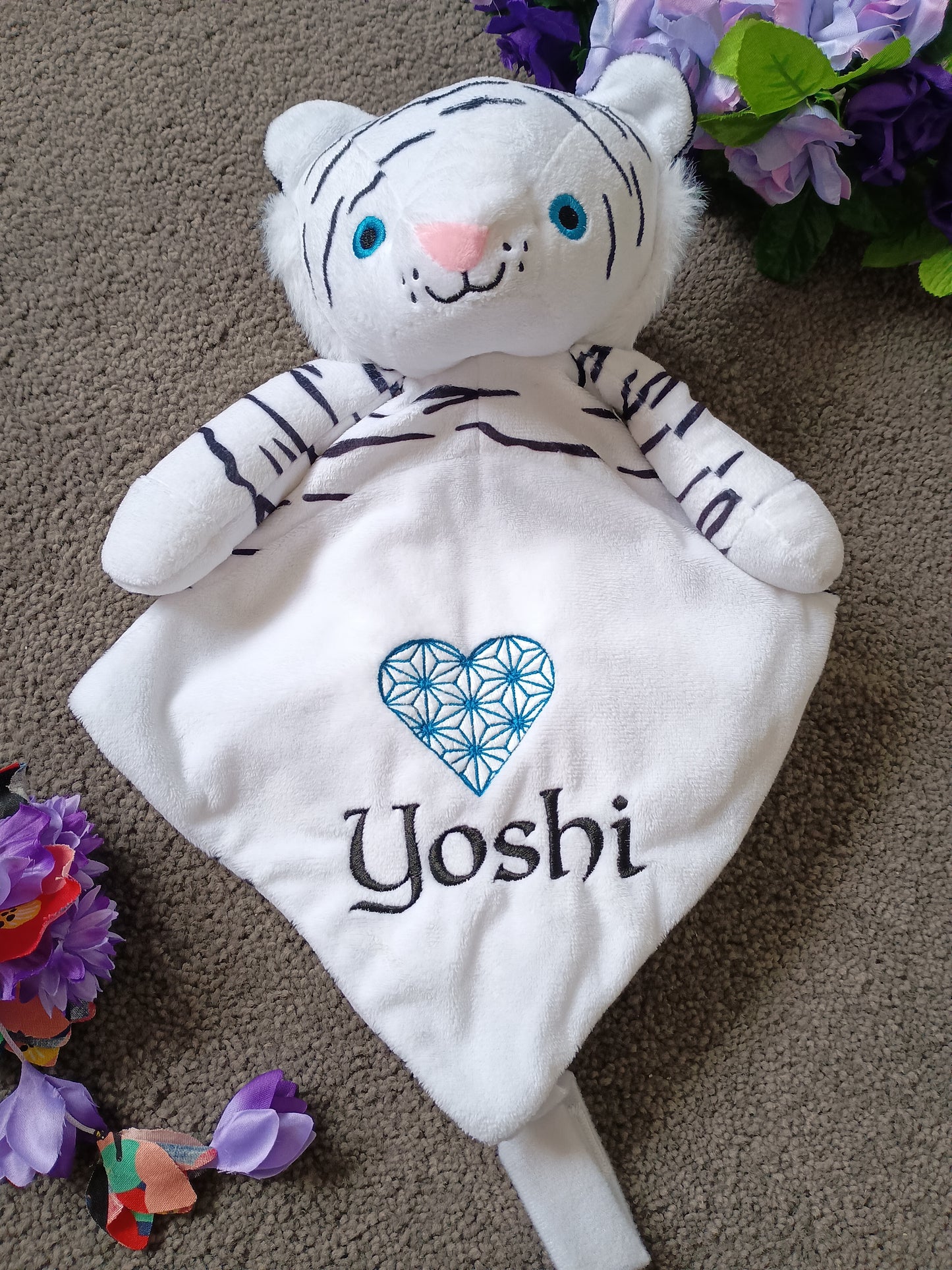 Love by Emi - White Noise & Lullaby Comforter with custom embroidery