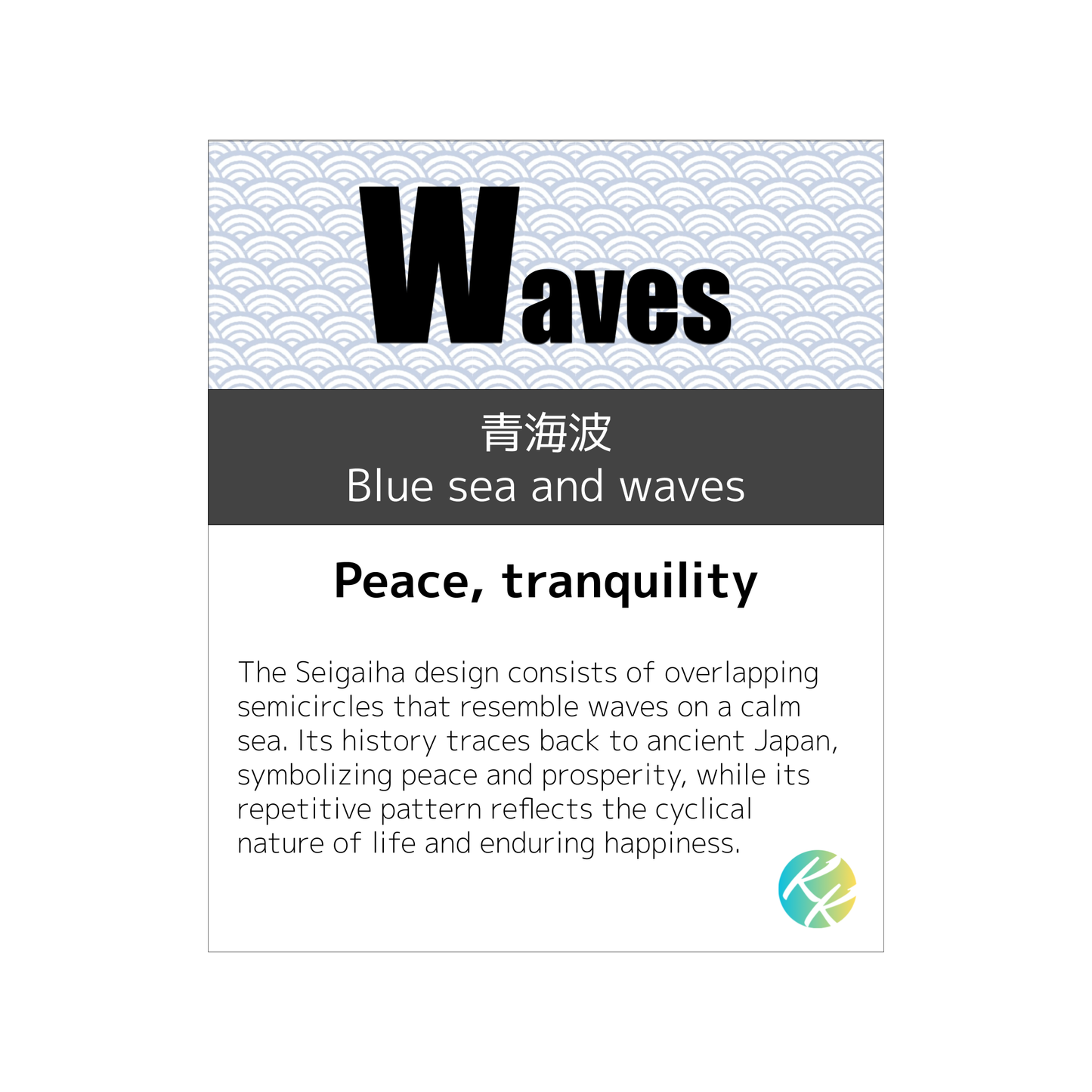 W (Waves - Seigaiha) Wagara Face Washer – Personalised