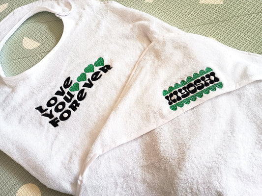 Hands Free Baby Bath Towels with custom embroidery