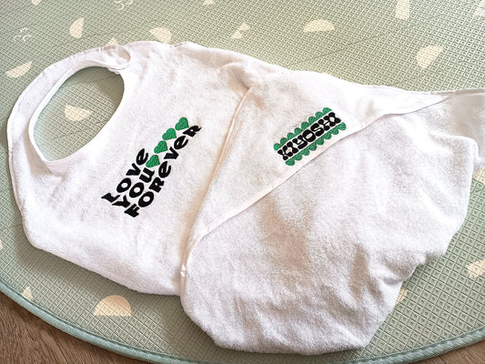 Hands Free Baby Bath Towels with custom embroidery