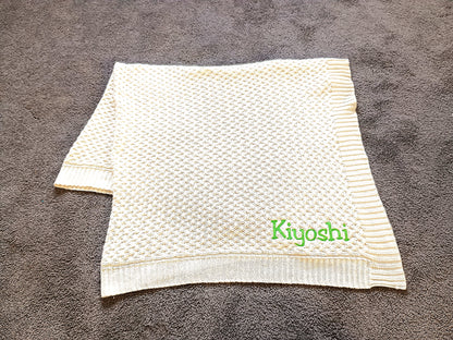Snuggle Hunny Organic Baby Blanket with name embroided