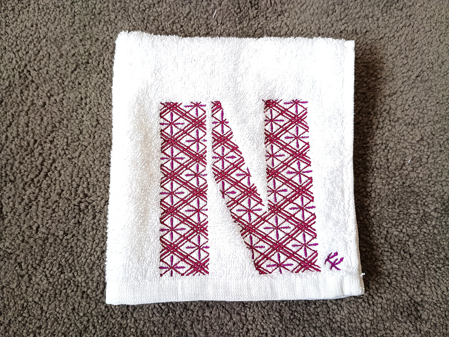 N (Narihira bishi) Wagara Face Washer – Personalised