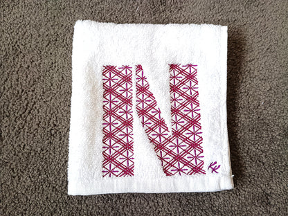 N (Narihira bishi) Wagara Face Washer – Personalised