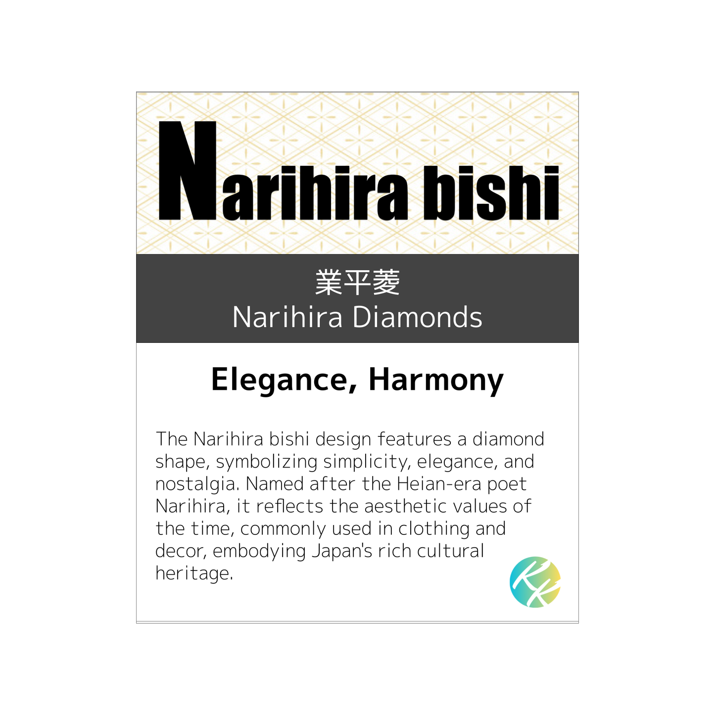 N (Narihira bishi) Wagara Face Washer – Personalised