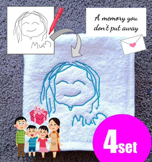 Timeless Stitched Memories – Face Washer (Family Gift Set - 4 items)